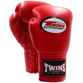 Boxing Gloves BGLL-1 Lace-Up Twins Special Red (Leather)