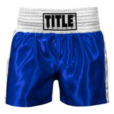 Shorts Boxing Title Professional Satin Striped Trunks Blue/White
