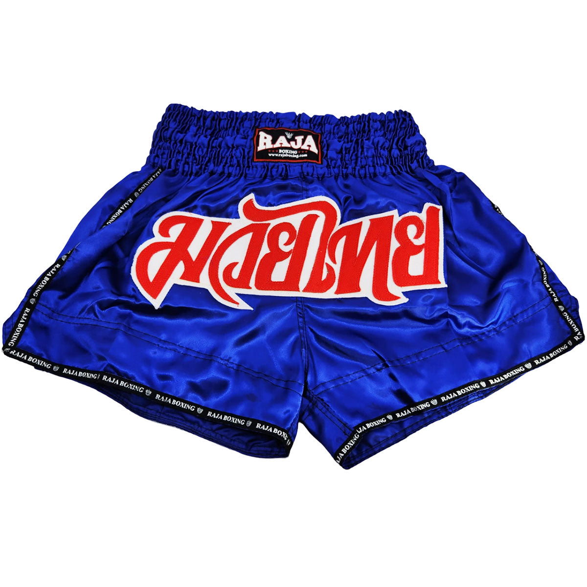 Muay Thai Shorts Fight Boxing Thailand Martial Arts Gear Satin Fabric Red  Blue