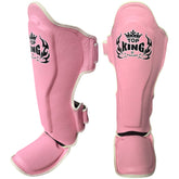 Shin Guards Top King Boxing TKSGP-GL Pink White (Old Logo Exclusive)
