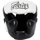 Head Guard Fairtex HG13+L Black White Diagonal View Lace Cover