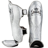 Shin Guards Top King Boxing TKSGSS-02 White Silver "Super Snake"