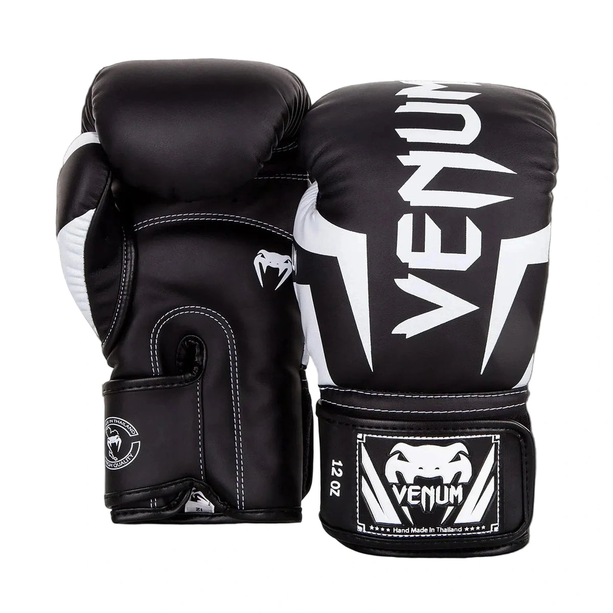 Venum Elite Boxing Gloves, Black/White, view 1
