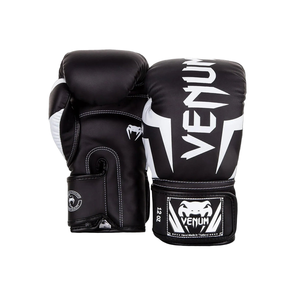 Boxing Gloves Venum Elite Muay Thai Style Black/White (Synthetic Leather)