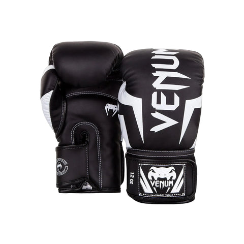 Boxing Gloves Venum Elite Muay Thai Style Black/White (Synthetic Leather)