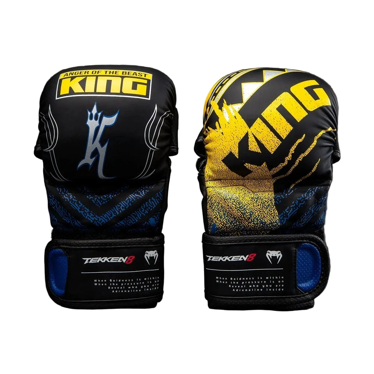 Venum x TEKKEN 8 King MMA Sparring Gloves, Black/Yellow, view 2