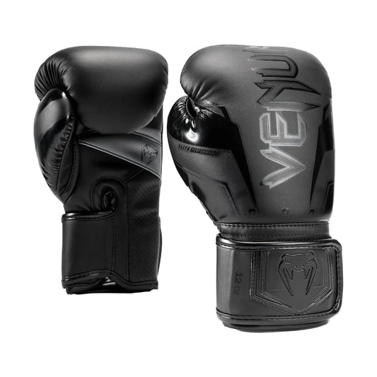Venum Elite Evo Boxing Gloves, Black/Black, view 1