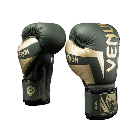Boxing Gloves Venum Elite Khaki Muay Thai Style (Synthetic Leather)