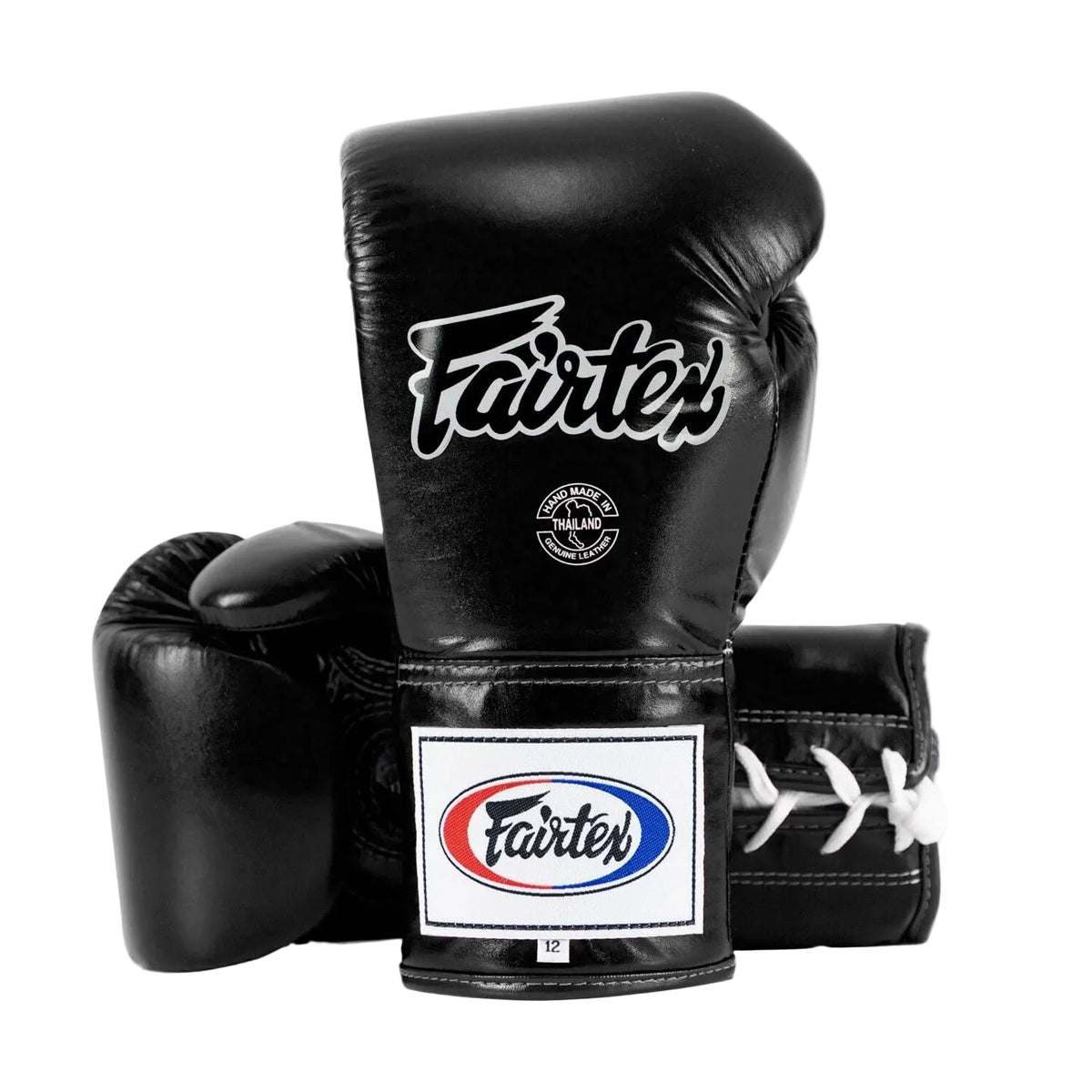 Boxing Gloves Fairtex BGL6 Black Lace-Up Pro Competition Locked Thumb (Leather)