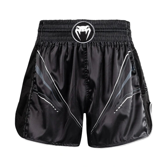 Venum Streamline Muay Thai Shorts, Black/White, view 1