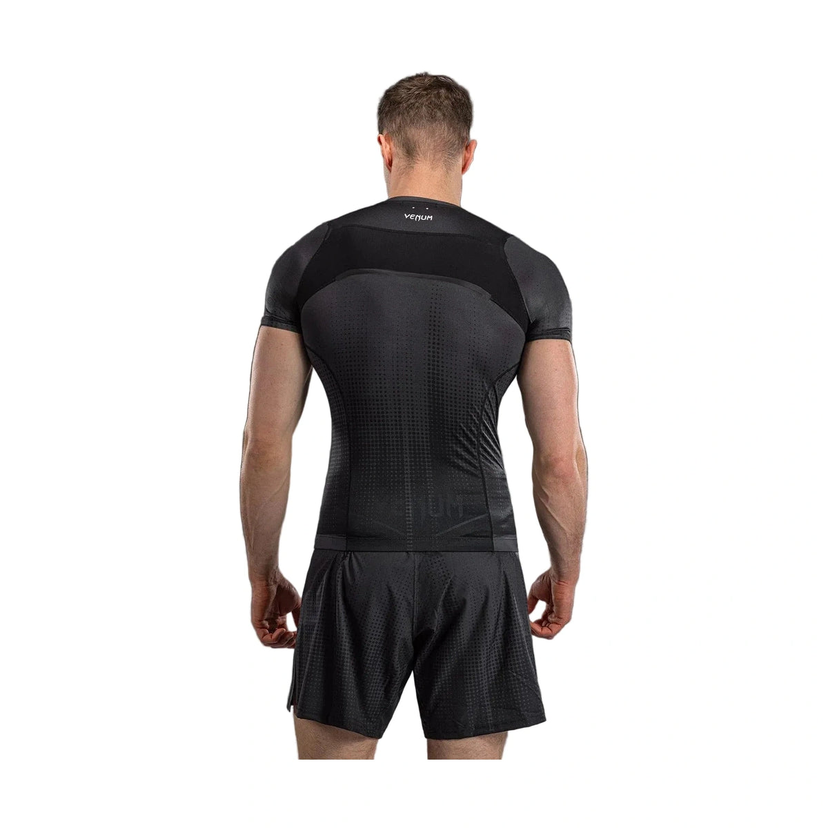Venum Stealth Short Sleeve Rashguard, Black/White, view 2