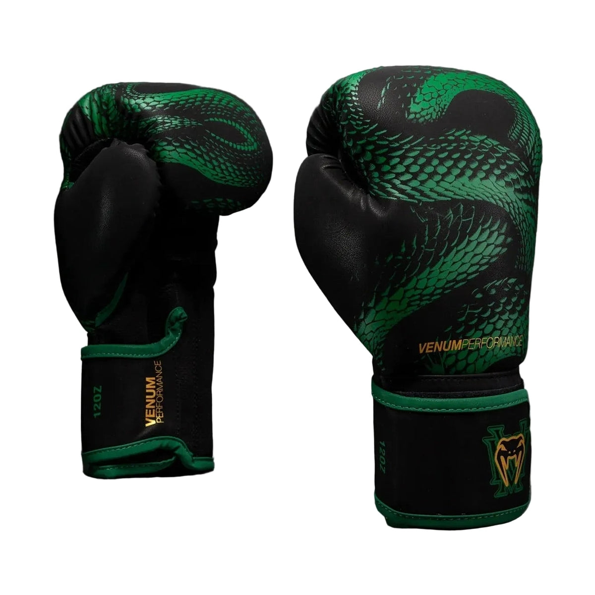 Venum Matupa Boxing Gloves, Black/Green/Gold, view 2