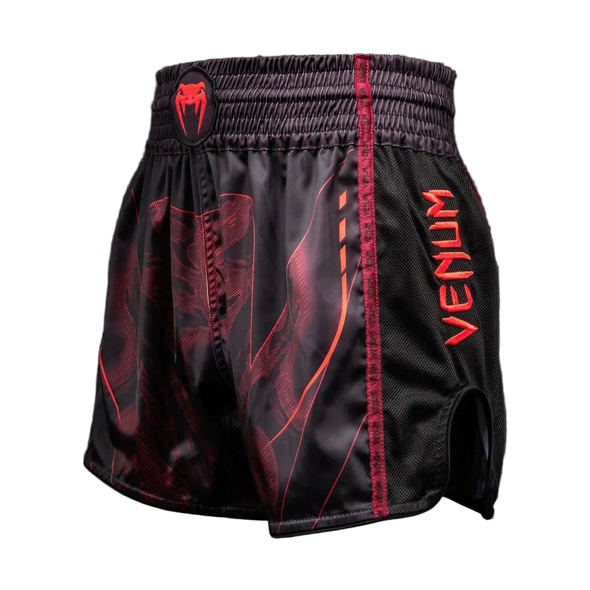 Venum Spectre Muay Thai Shorts, Black/Red, view 3
