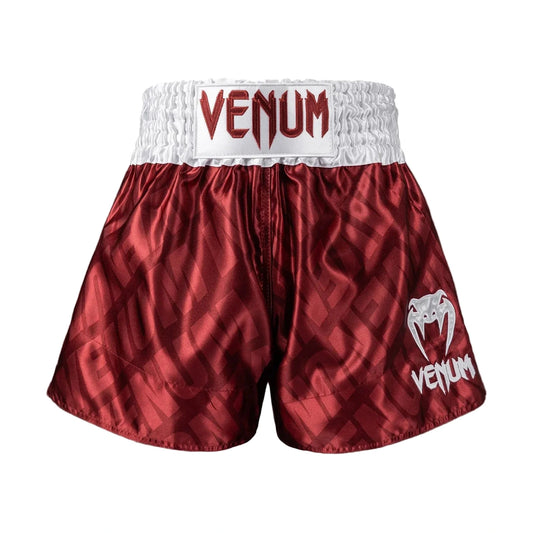 Venum Contender XT Muay Thai Shorts, Cherry Red/White, view 1