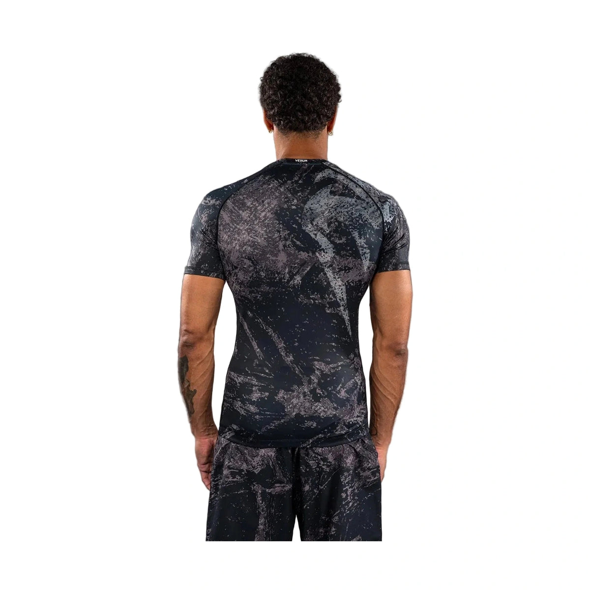 Venum Rage & Workout Short Sleeve Rashguard, Black/Grey, view 2