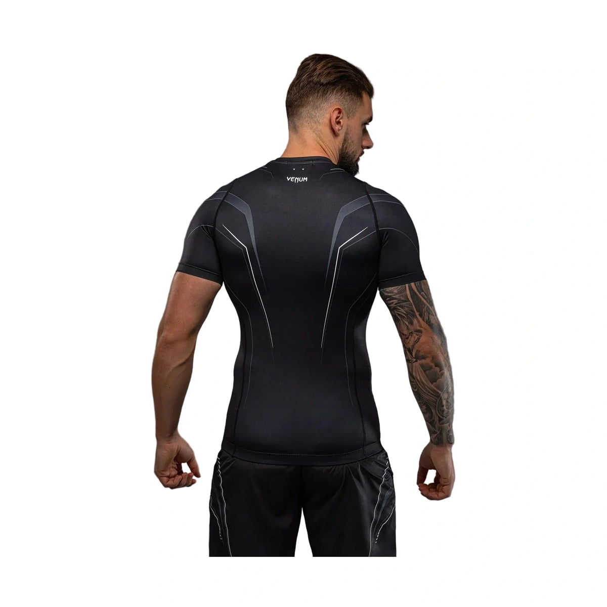 Venum Streamline Short Sleeve Rashguard, Black/White, view 2
