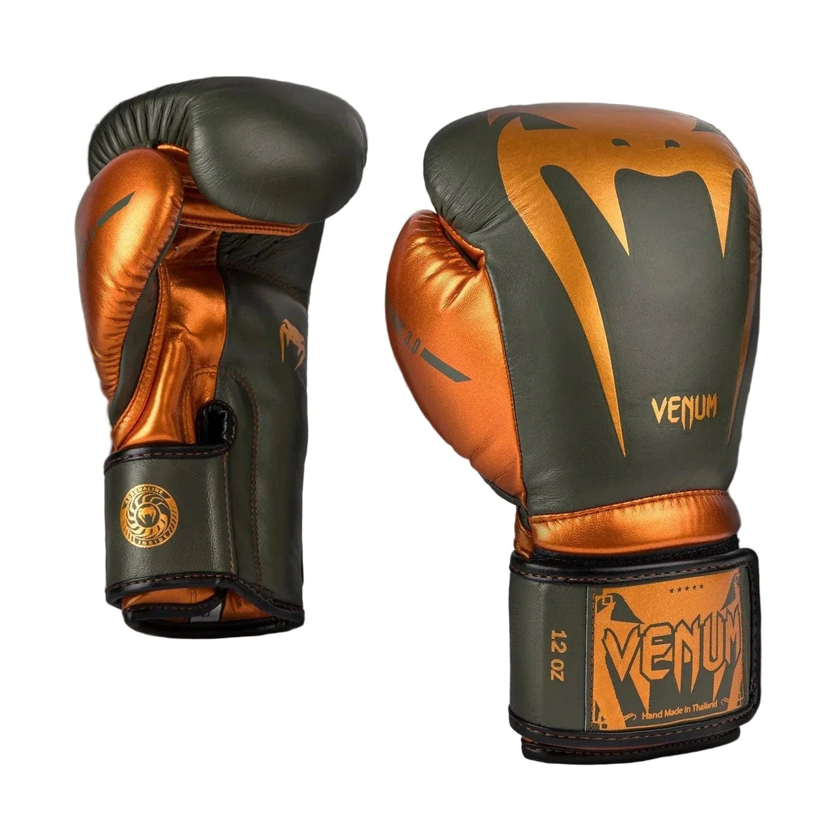 Venum Giant 3.0 Boxing Gloves, Khaki/Bronze, view 2