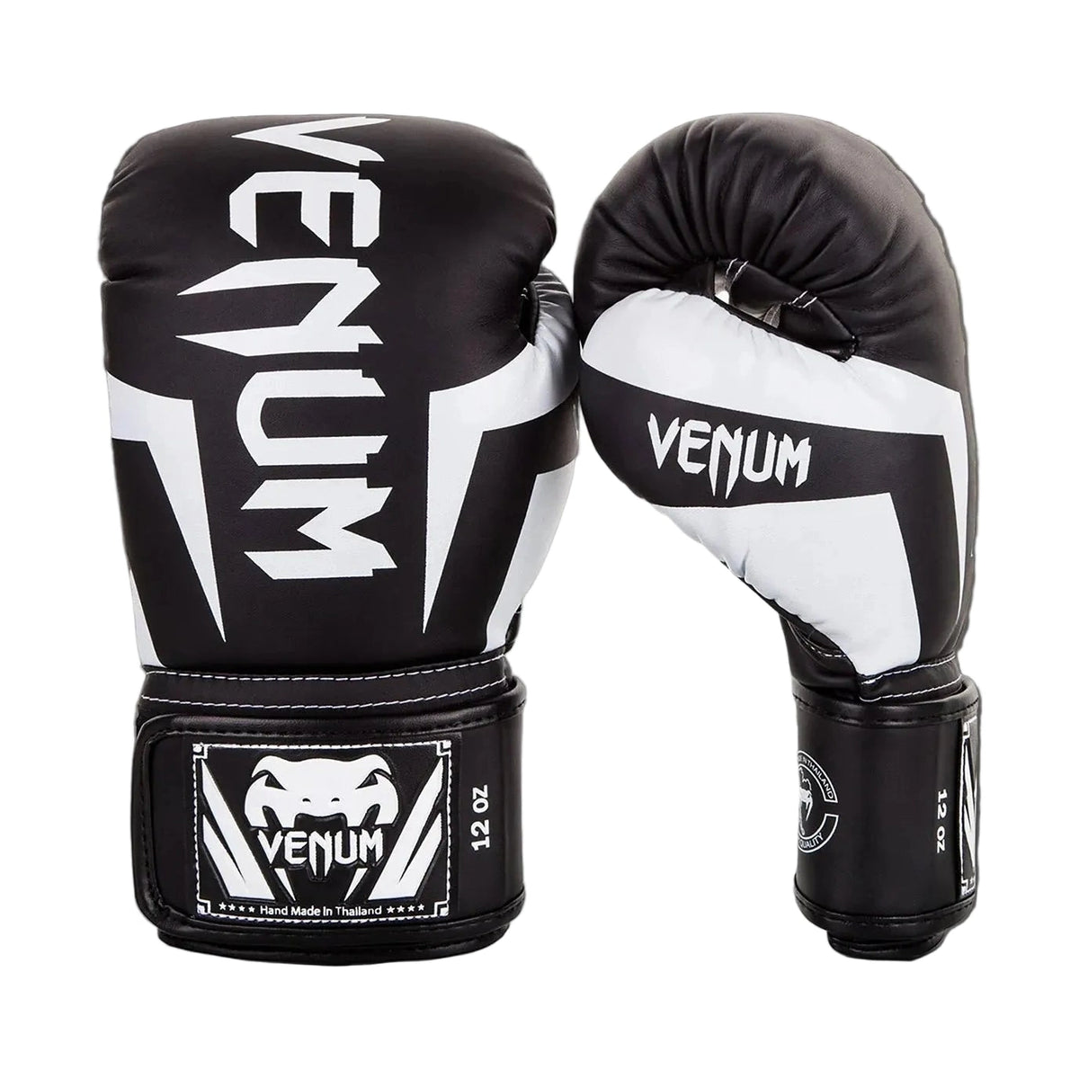 Venum Elite Boxing Gloves, Black/White, view 2