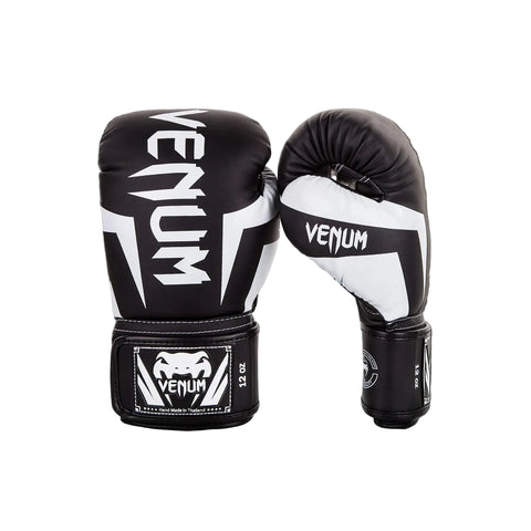 Boxing Gloves Venum Elite Muay Thai Style Black/White (Synthetic Leather)
