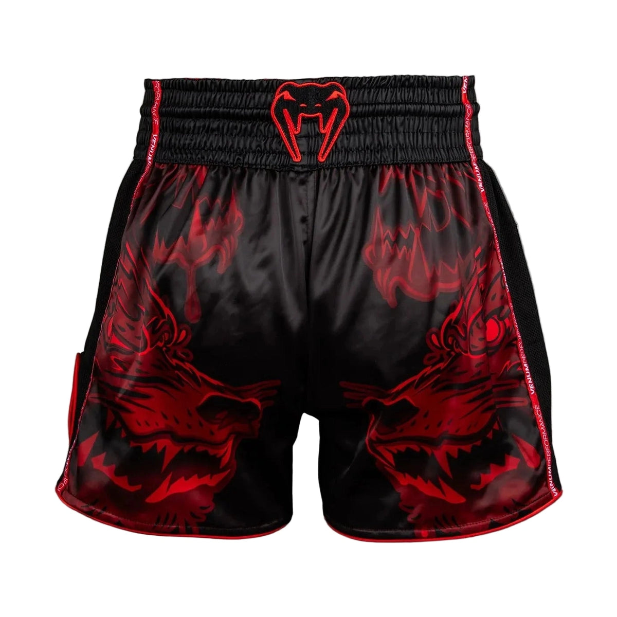 Venum Wolf Atak Muay Thai Shorts, Black/Red, view 2