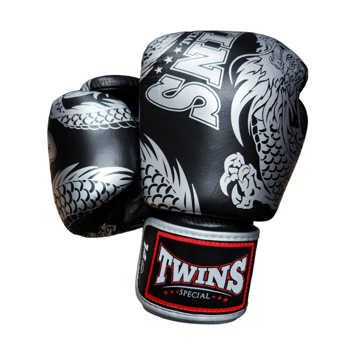 Twins Special FBGV-49 Fancy Boxing Gloves, Black Silver, view 4