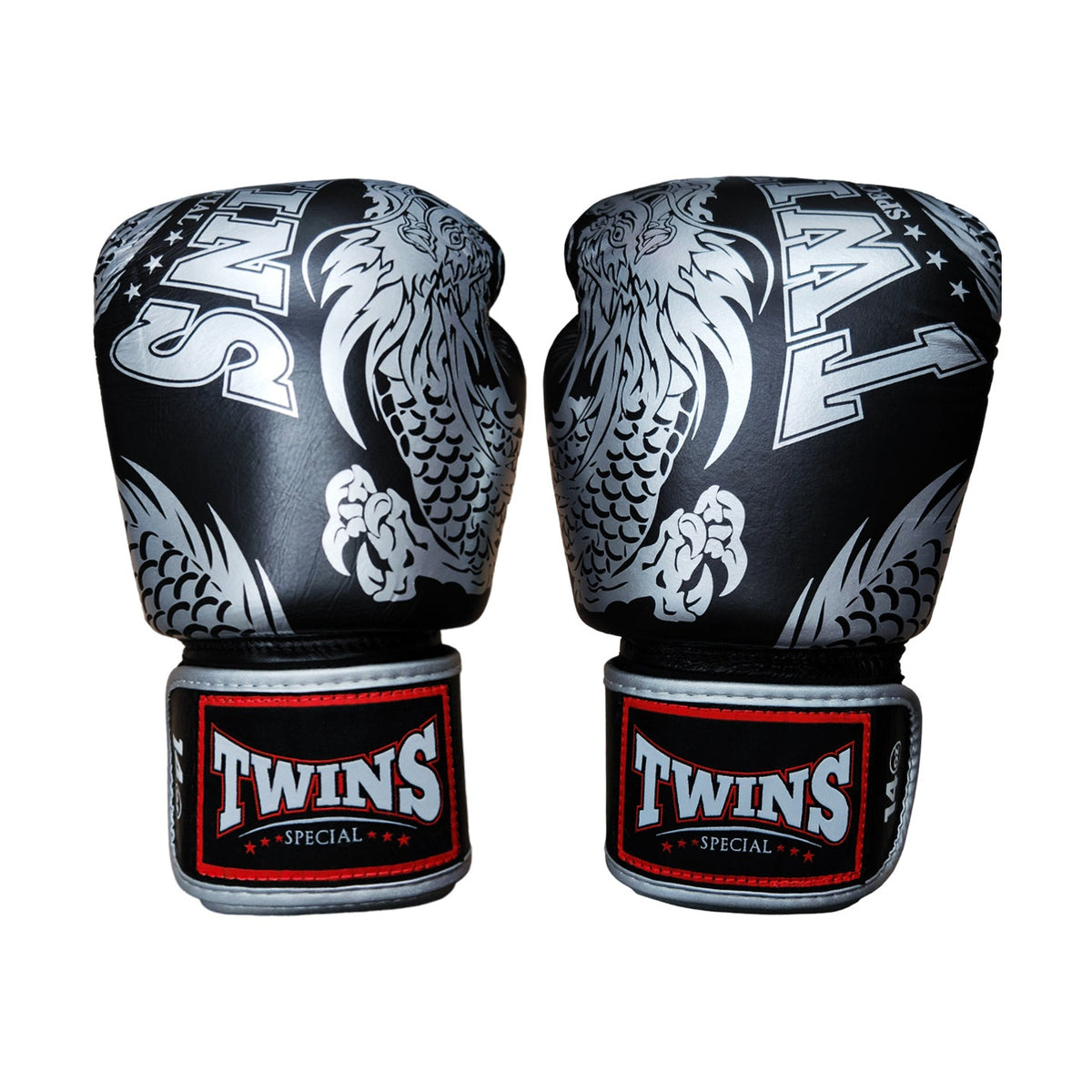 Twins Special FBGV-49 Fancy Boxing Gloves, Black Silver, view 5