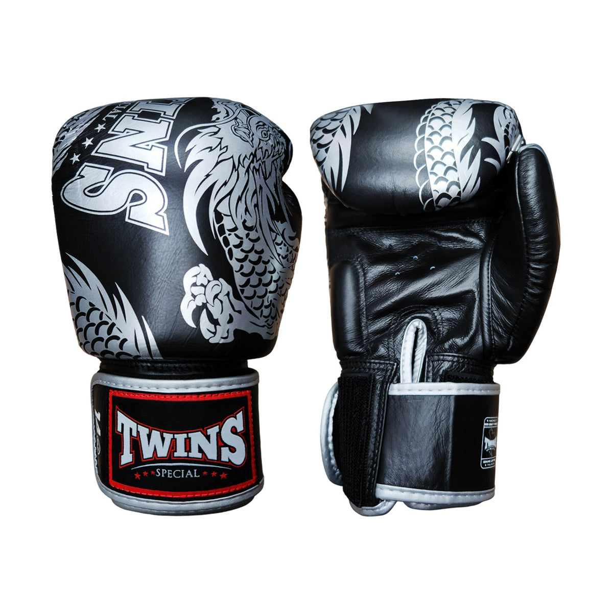 Twins Special FBGV-49 Fancy Boxing Gloves, Black Silver, view 6