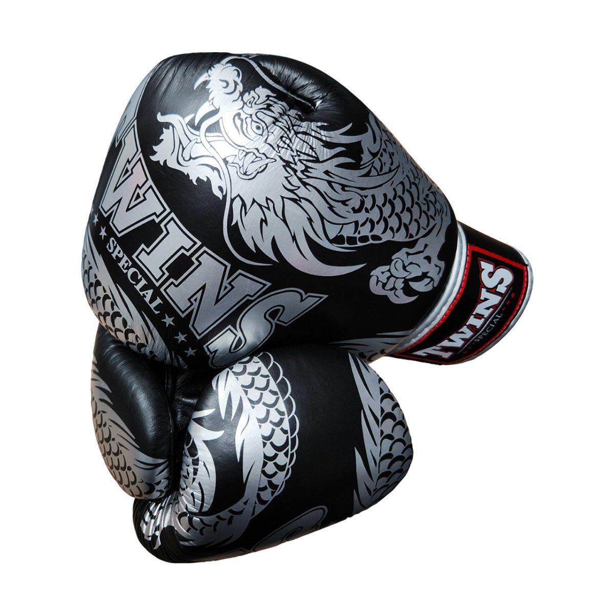 Twins Special FBGV-49 Fancy Boxing Gloves, Black Silver, view 2