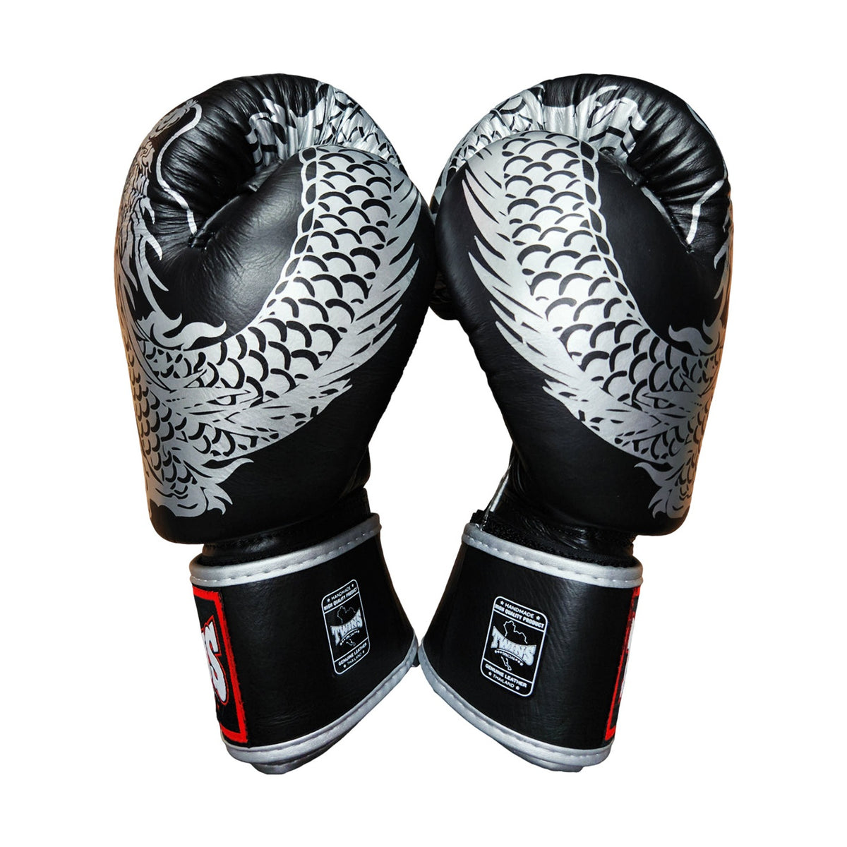 Twins Special FBGV-49 Fancy Boxing Gloves, Black Silver, view 3
