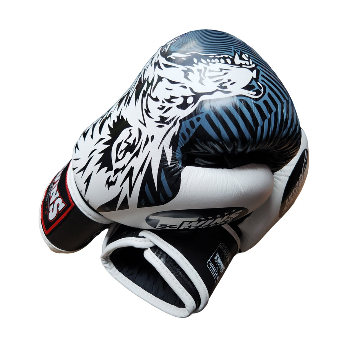 Twins Special FBGV-50 Wolf Fancy Boxing Gloves, White, view 2
