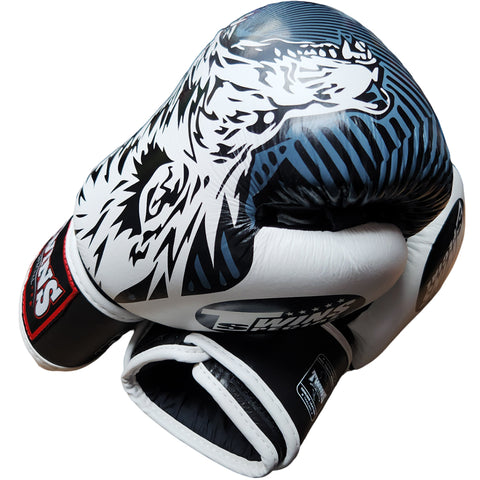 Boxing Gloves Twins Special FBGV-50 Wolf White Fancy Muay Thai Style