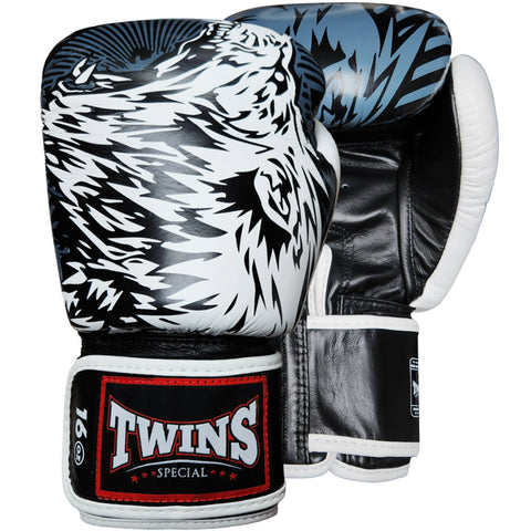 Boxing Gloves Twins Special FBGV-50 Wolf White Fancy Muay Thai Style