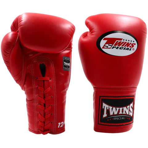 Boxing Gloves BGLL-1 Lace-Up Twins Special Red (Leather)