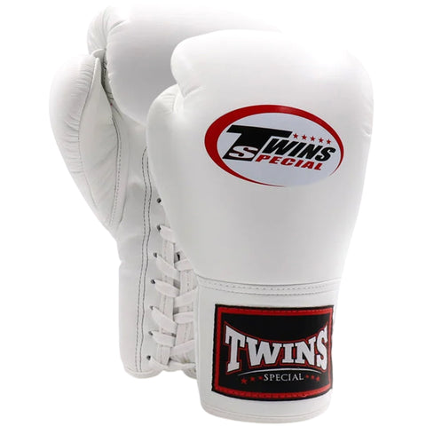 Boxing Gloves BGLL-1 Lace-Up Twins Special White (Leather)