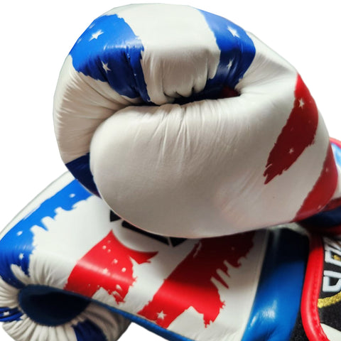 Boxing Gloves Cleto Reyes Hook Loop USA Flag White