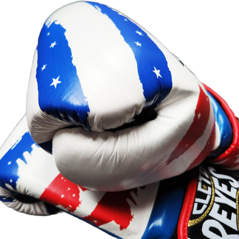 Boxing Gloves Cleto Reyes Hook Loop USA Flag White