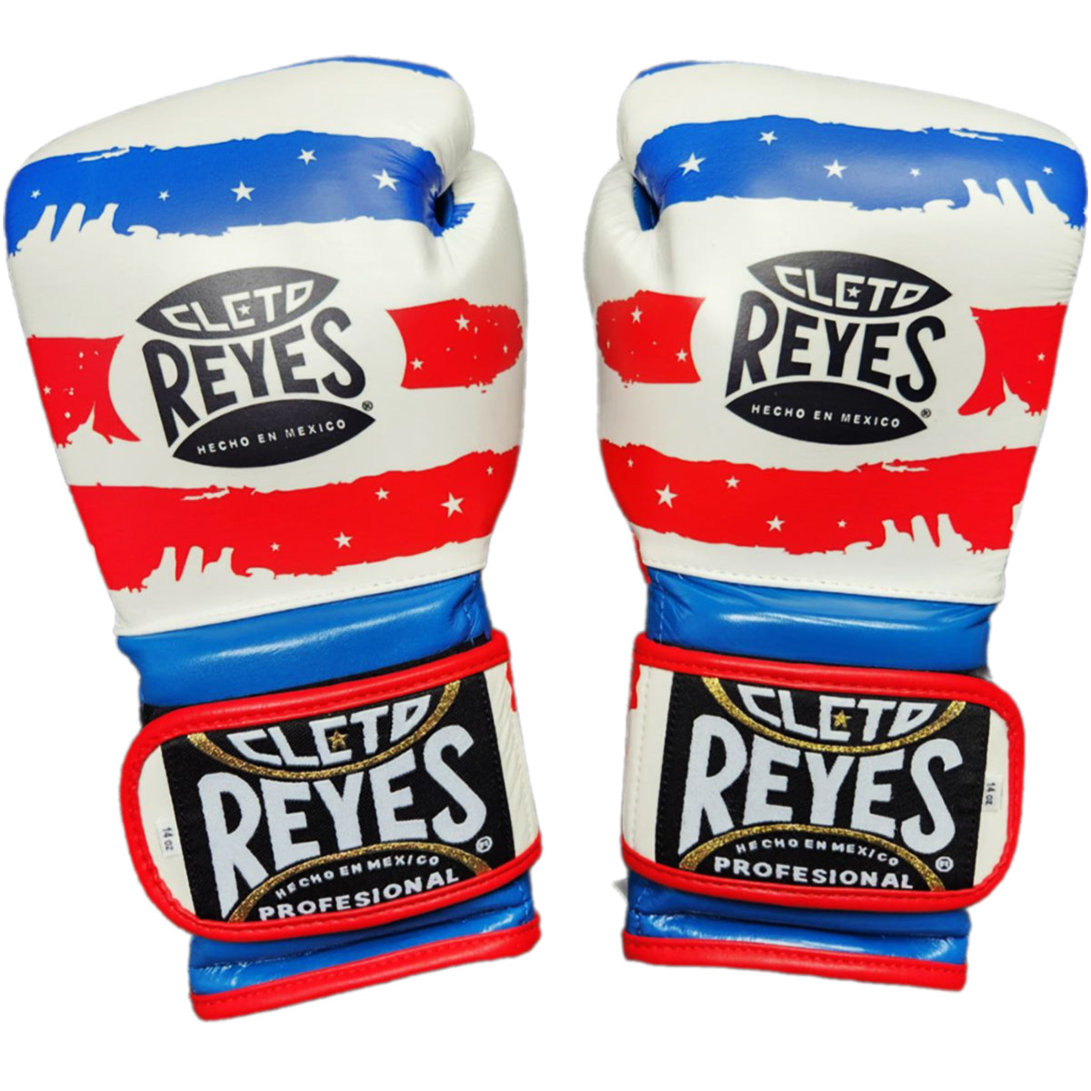 Boxing Gloves Cleto Reyes Hook Loop Closure USA Flag White