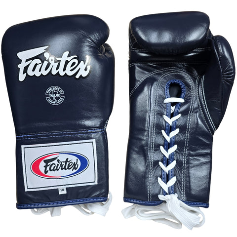 Boxing Gloves Fairtex BGL6 Blue Lace-Up Pro Fight