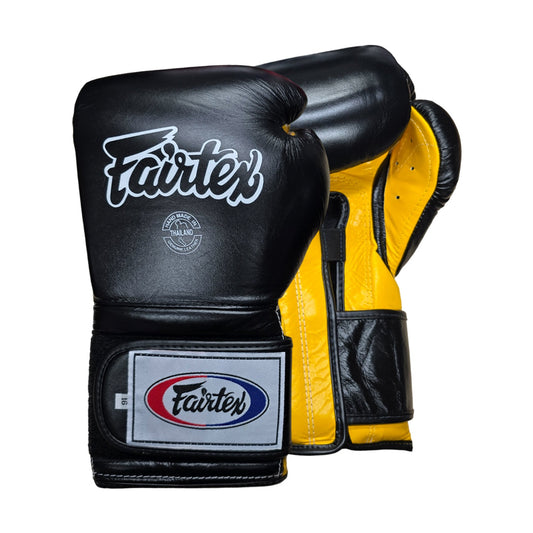 Fairtex BGV9 Boxing Gloves, Black Yellow, view 1