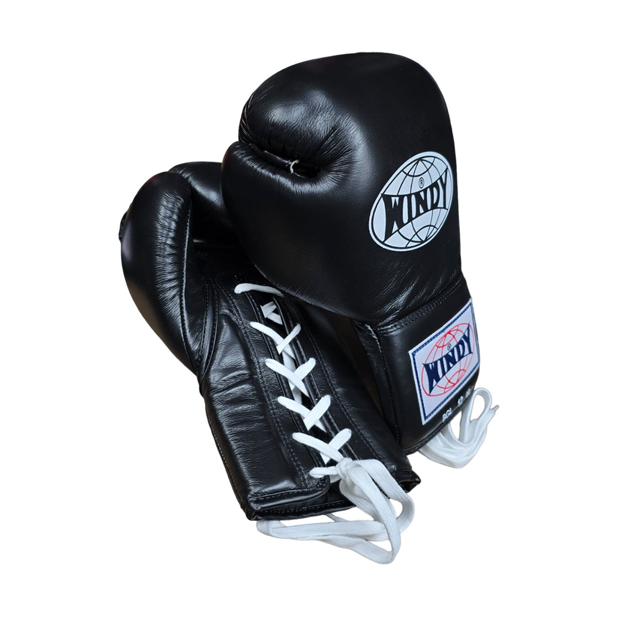 Boxing Gloves Muay Thai Lace-up Windy BGL Black (Leather)