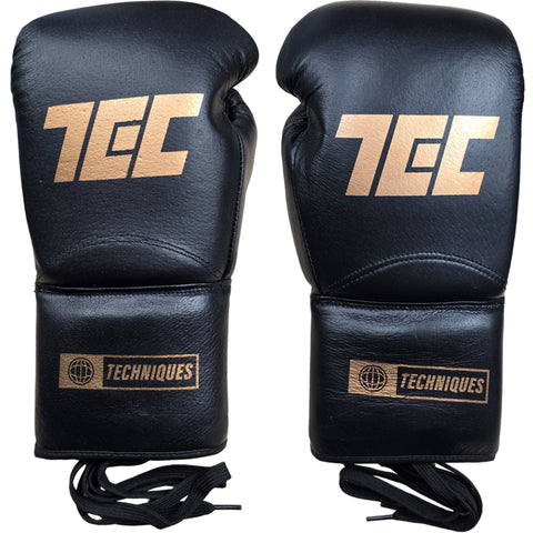 Boxing Gloves Professional TEC Lace-Up Techniques Canada Black