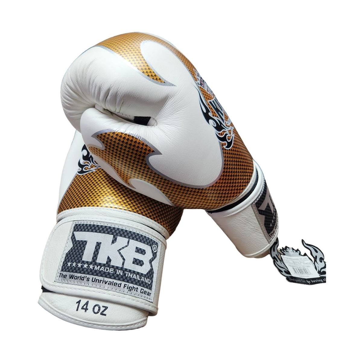 Top King TKBGEM-01 Empower Creativity Boxing Gloves, White Gold, view 5