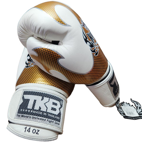 Boxing Gloves Top King TKBGEM-01 Air White Gold Empower Creativity Old Logo