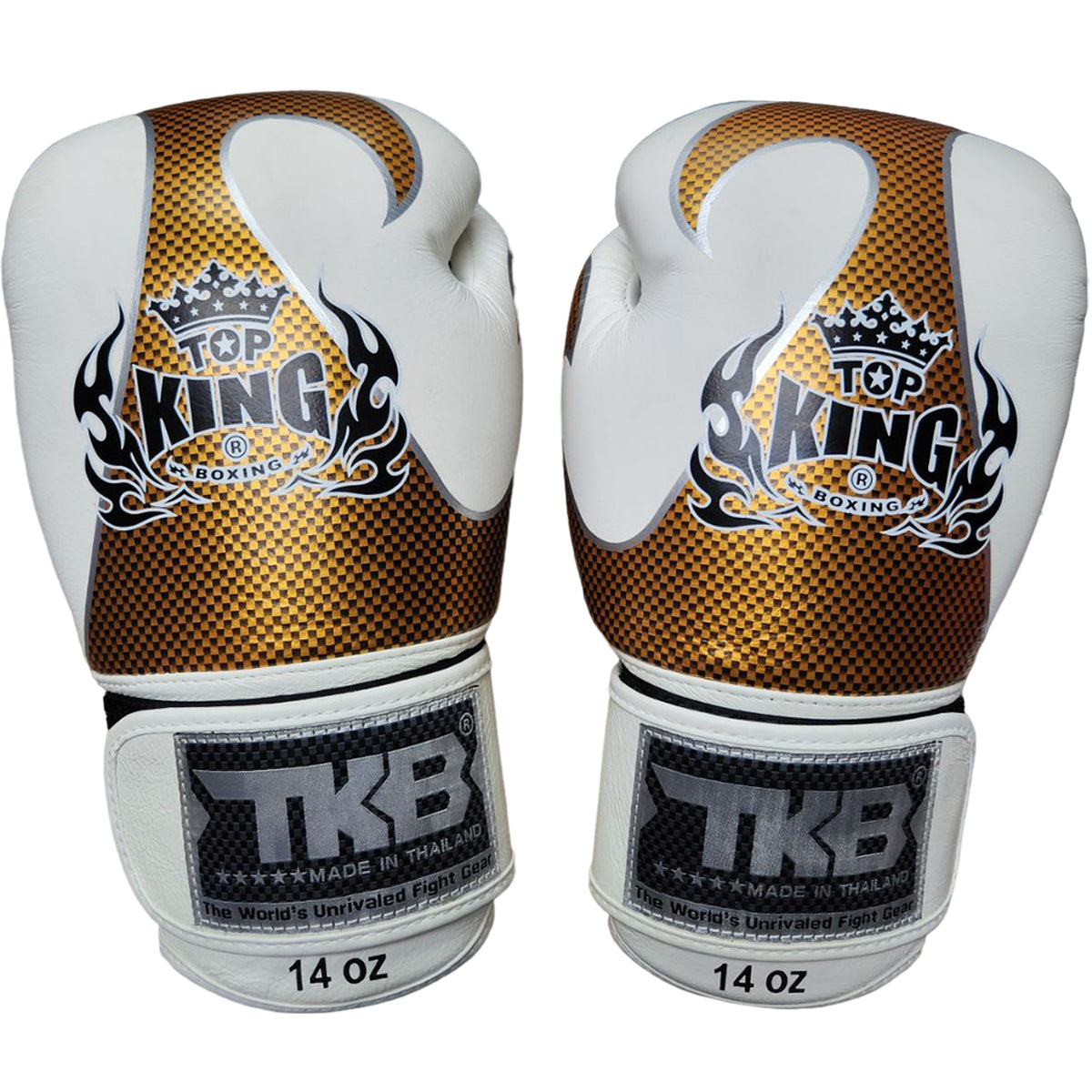 Boxing Gloves Top King TKBGEM-01 Air White Gold Empower Creativity Old Logo