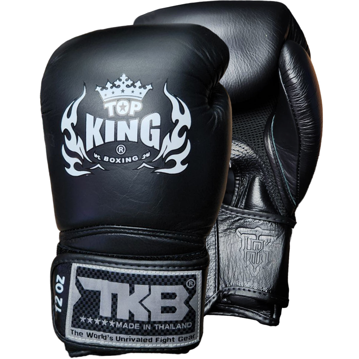 Boxing Gloves Top King TKBGSA Air Black Muay Thai Old Logo