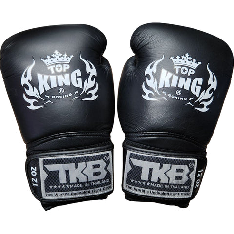 Boxing Gloves Top King TKBGSA Air Black Muay Thai Old Logo