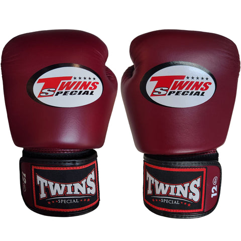 Boxing Gloves Twins Special  BGVL3 Burgundy Muay Thai Style