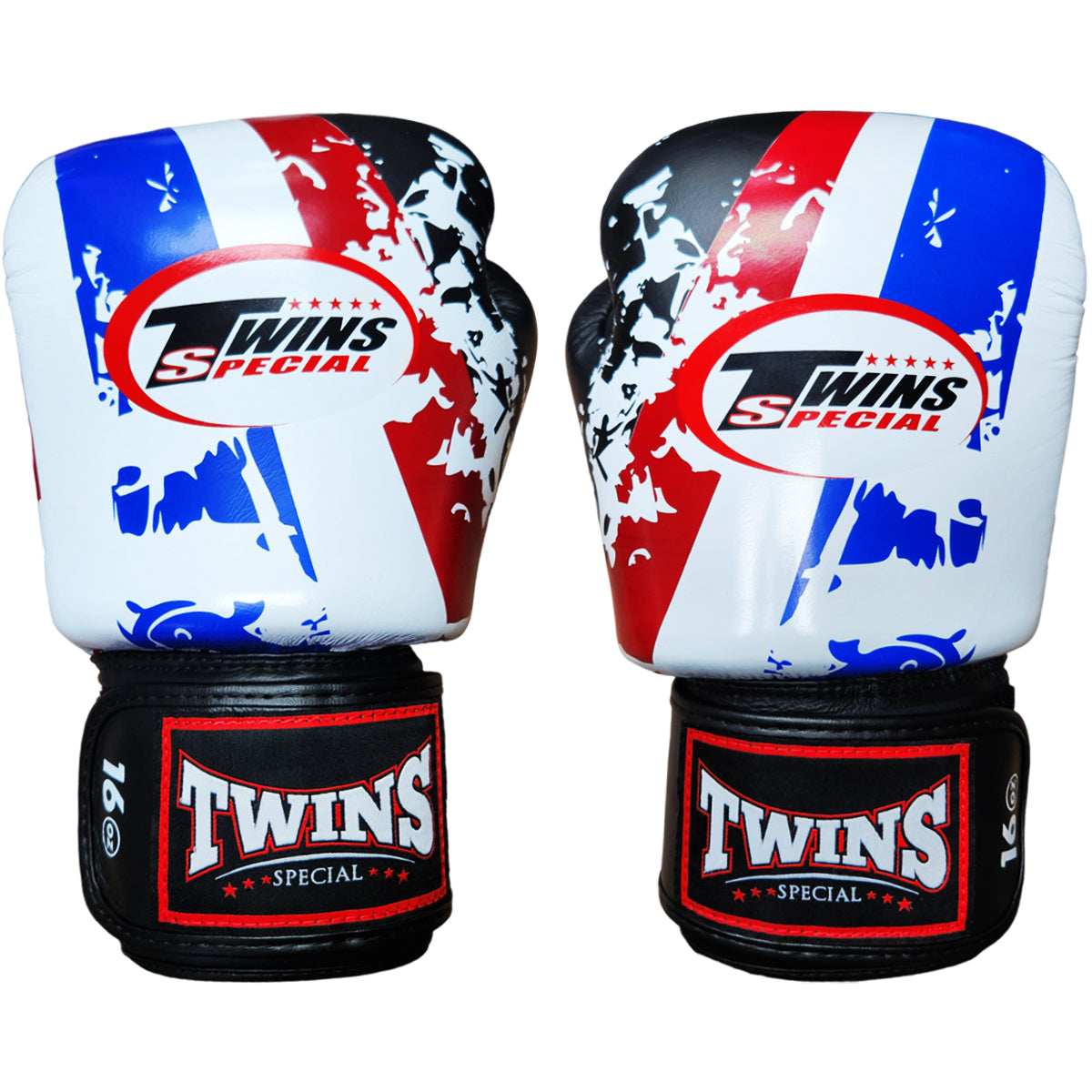 Boxing Gloves Twins Special FBGV-44TH Flag White Fancy Muay Thai Style