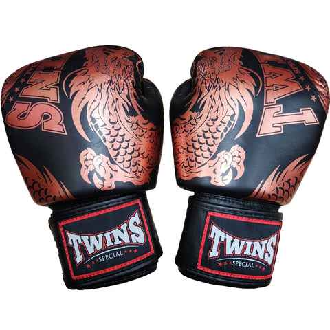 Boxing Gloves Twins Special FBGV-49 Copper Black Fancy Muay Thai Style