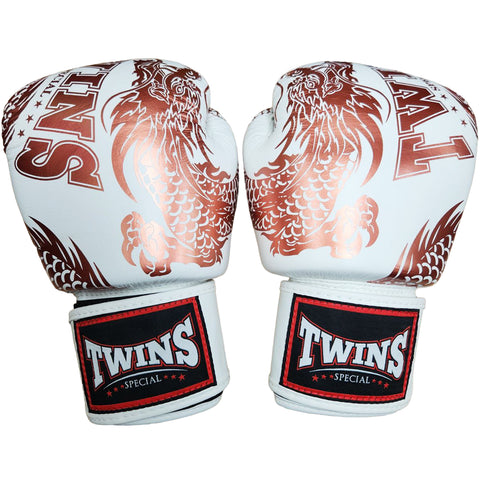 Boxing Gloves Twins Special FBGV-49 Copper White Fancy Muay Thai Style